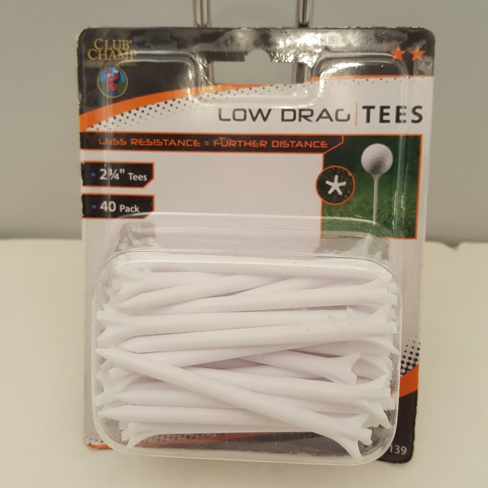 Club Champ Low Drag Golf Tees 2 3/4" 40 count pack 🆕